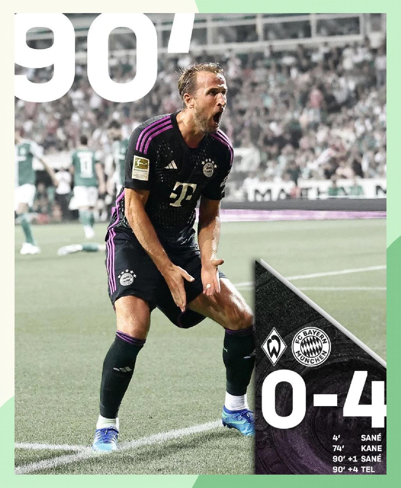 拜仁慕尼黑在客场击败了不莱梅